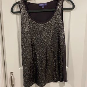 Grey sequin tank